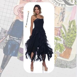 🆕 🎉 black whimsigoth flowy black dress